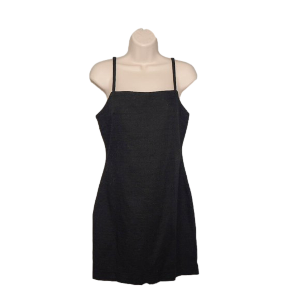 ZARA Women's Black Sleeveless Spaghetti Strap Open Back Mini Dress - Size Medium